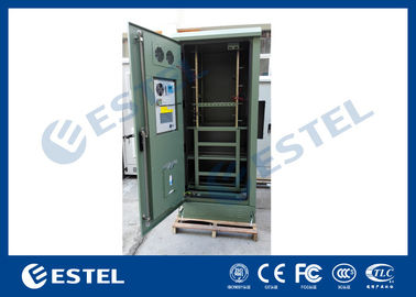 IP55 galvanizou o armário de poder exterior verde de aço/cerco exterior das telecomunicações com sistema de refrigeração