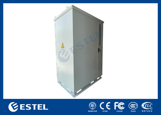 Armário de telecomunicações exterior à prova d'água de três baías com ventilador de arrefecimento integrado com sistema UPS