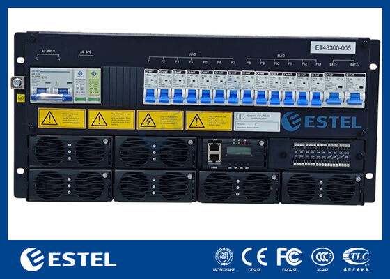 Sistema de retificação de telecomunicações que fornece contatos secos na porta de internet RS485 e capacidades de monitoramento remoto para gestão e controlo da rede