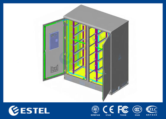 IP65 42U Armário Elétrico Exterior de Duplo Compartimento RAL7035, aço galvanizado de 1,5 mm e construção de aço inoxidável SUS316 para maior durabilidade e proteção