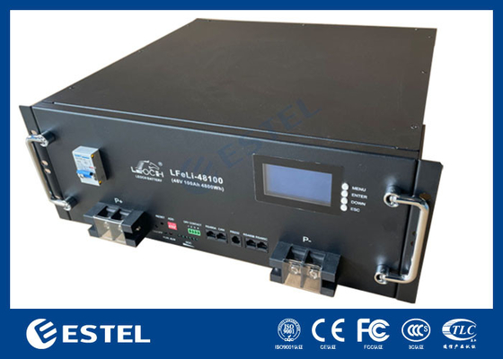 Bateria de fosfato de ferro de lítio de 100Ah 48VDC para gabinete externo de telecomunicações
