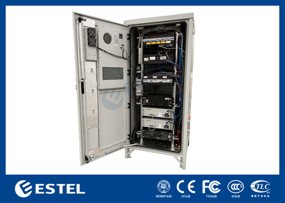 Sistema de energia de telecomunicações híbrido de aço galvanizado 48VDC 300A 40U gabinete de telecomunicações ao ar livre com ar condicionado