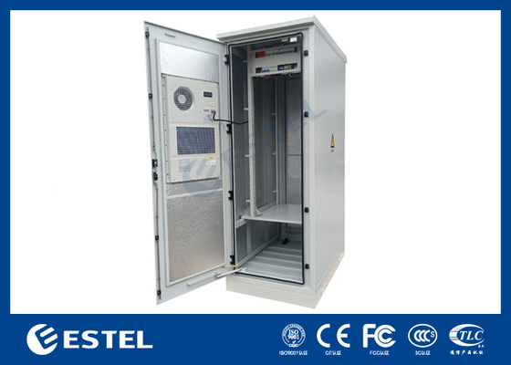 IP55 33U Armário exterior 1 Compartimento com estante de bateria e distribuição de energia