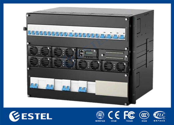 Armário de telecomunicações exterior à prova d'água de três baías com ventilador de arrefecimento integrado com sistema UPS
