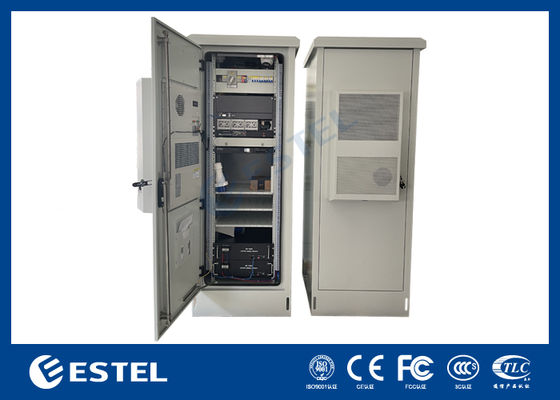 Gabinete de telecomunicações externo com chapa galvanizada, bateria ATS e câmera para sistema de energia de telecomunicações