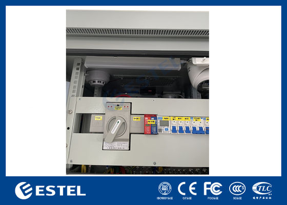 Gabinete de telecomunicações externo com chapa galvanizada, bateria ATS e câmera para sistema de energia de telecomunicações