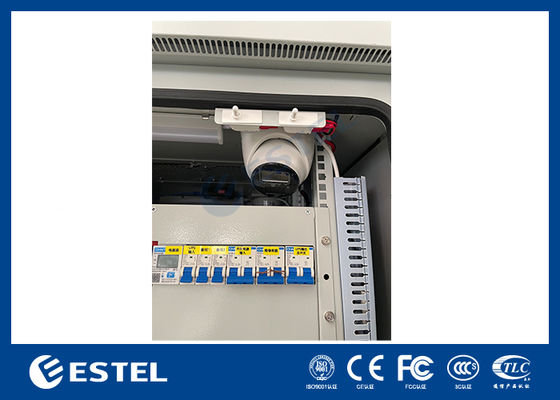 Gabinete de telecomunicações externo com chapa galvanizada, bateria ATS e câmera para sistema de energia de telecomunicações