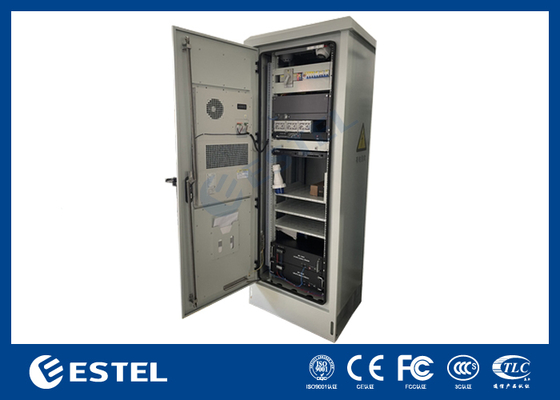 Gabinete de telecomunicações externo padrão de 19 polegadas 18U com sistema de refrigeração integrado e porta frontal de aço inoxidável