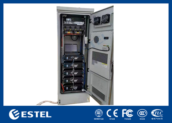 Gabinete de telecomunicações externo padrão de 19 polegadas 18U com sistema de refrigeração integrado e porta frontal de aço inoxidável
