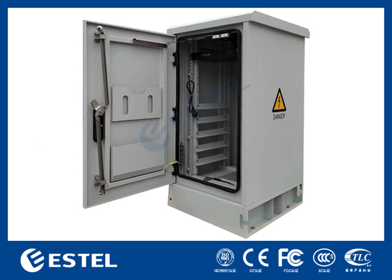 IP55 22U gabinete de bateria exterior com sistema de alimentação de retificador de 9KW 48VDC incorporado para aplicações de telecomunicações
