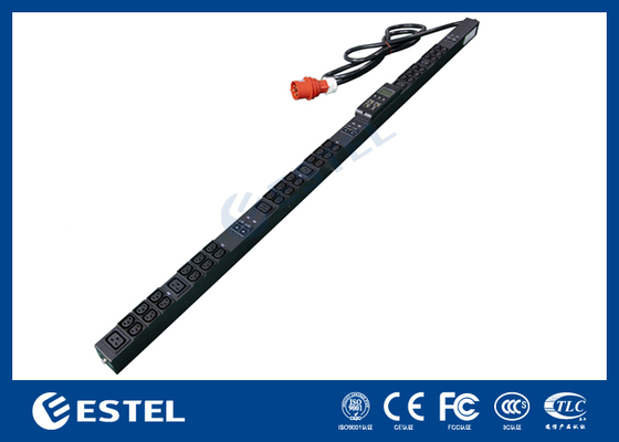 19 tomadas, PDU de protocolos inteligentes, proteção contra sobretensões, capacidade de 16A/250V e projeto de plugues planos para distribuição de energia de rack de servidor confiável e segurança do equipamento.