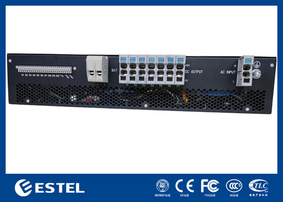 Sistema de alimentação de corrente contínua integrado montado em rack 1U com unidade de monitorização de duas ranhuras de rectificador RS485 ou interface LAN