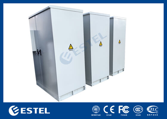 IP65 42U Armário Elétrico Exterior de Duplo Compartimento RAL7035, aço galvanizado de 1,5 mm e construção de aço inoxidável SUS316 para maior durabilidade e proteção