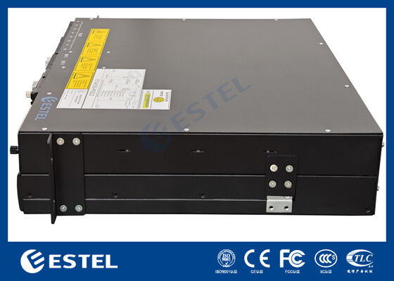 Unidade de alimentação de corrente contínua de rack fino para armários de telecomunicações e salas de equipamento de rede com caixa de metal fechada