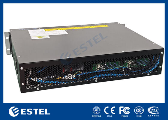 Unidade de alimentação de corrente contínua de rack fino para armários de telecomunicações e salas de equipamento de rede com caixa de metal fechada