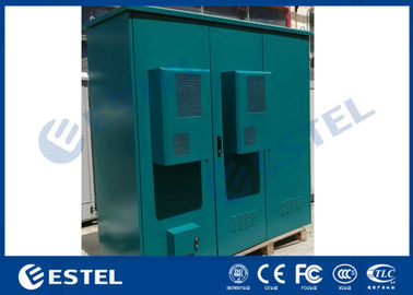 Armário refrigerando triplo exterior do cerco de racking da baía IP55/do condicionador de ar das portas cor verde três