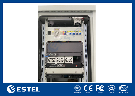 IP55 22U gabinete de bateria exterior com sistema de alimentação de retificador de 9KW 48VDC incorporado para aplicações de telecomunicações